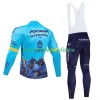 Tenue Maillot M/L + Collant à Bretelles Hiver Thermal Fleece Astana Qazaqstan 2024 Team